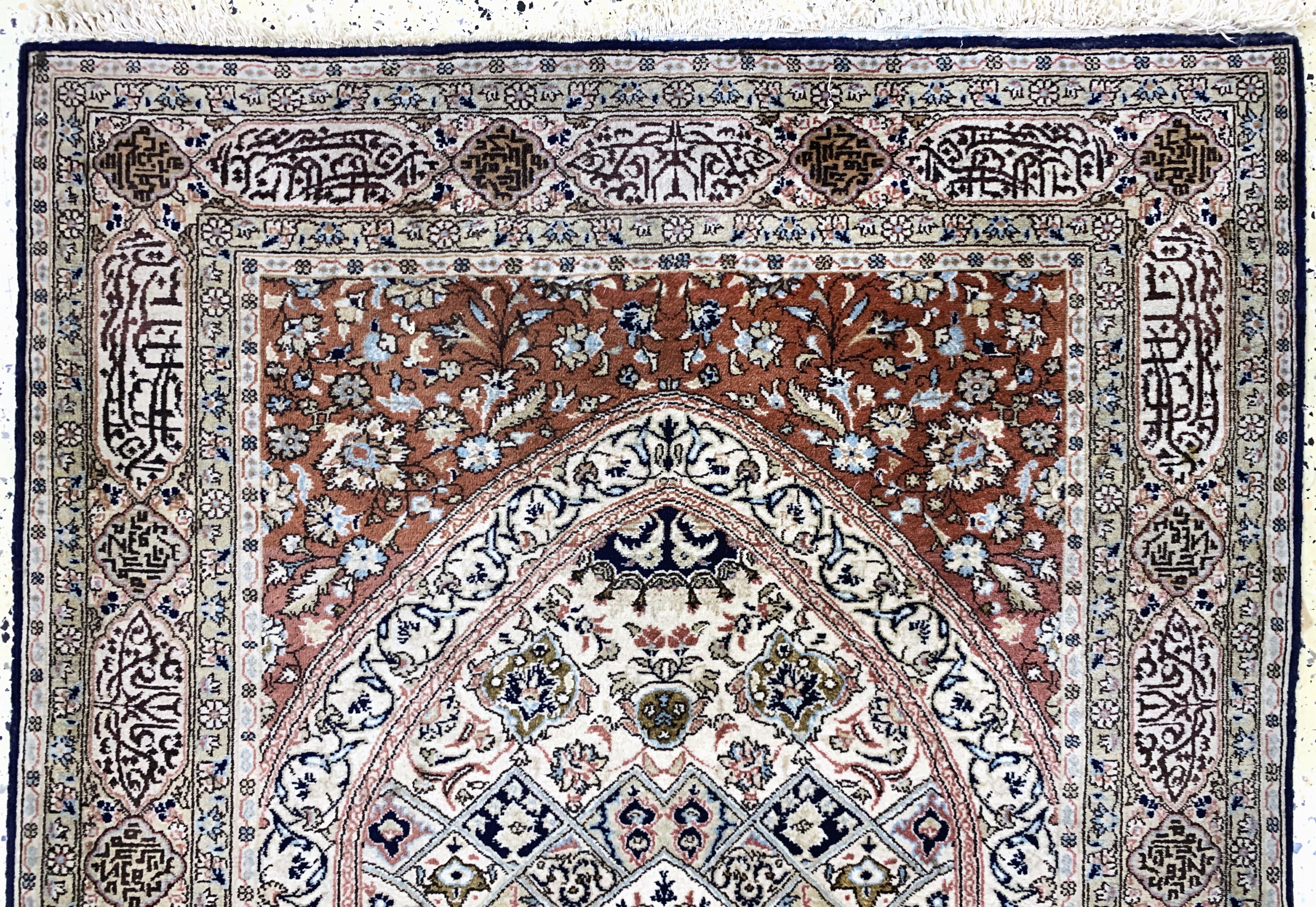 Detail a: Ghom Kork, Persien, Mitte 20.Jhd, Korkwolleauf Baumwolle, ca. 153 x 105 cm, Reinigungsbedürftig, EHZ: 2