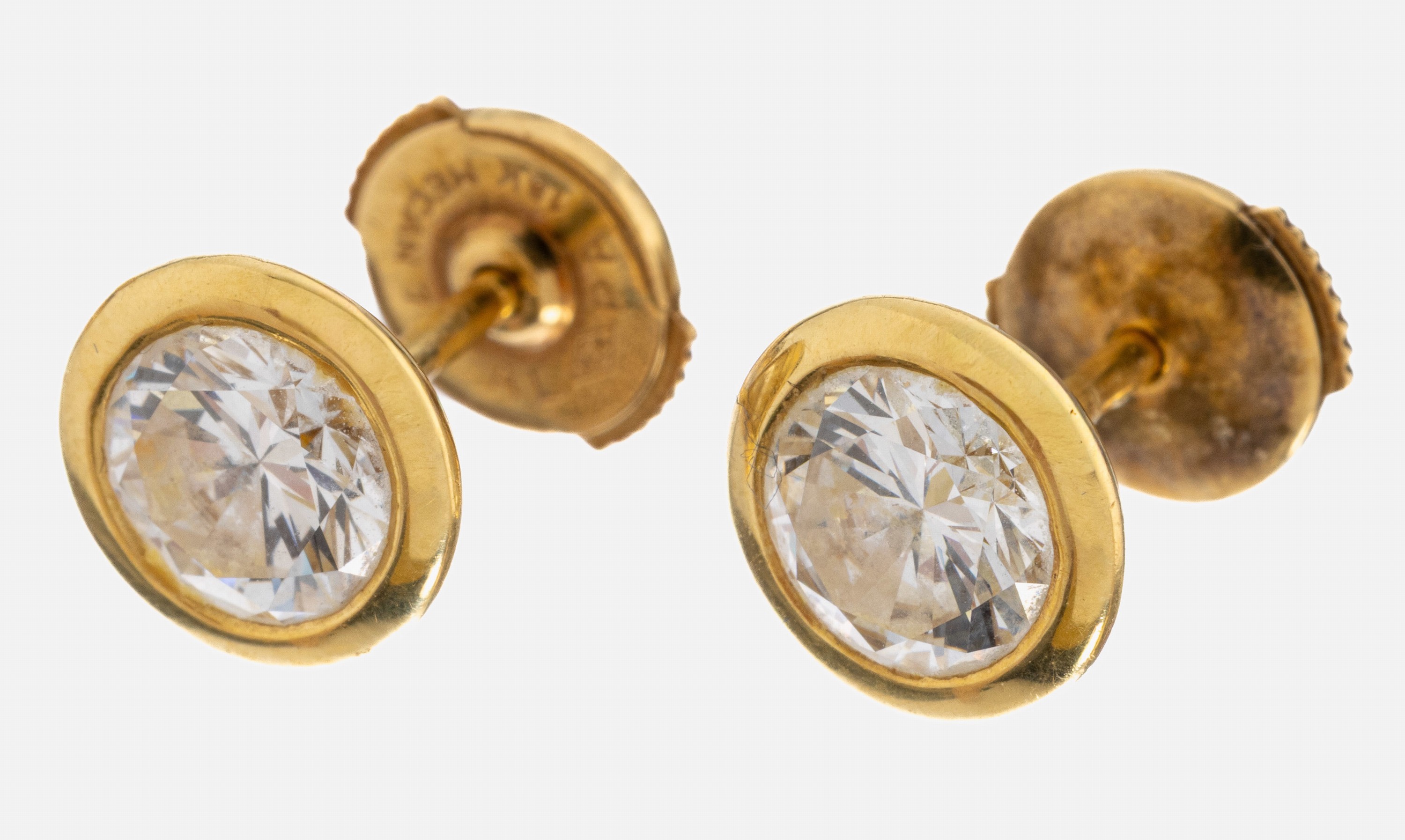 Image 27038215 - Paar 18 kt Gold Brillant-Ohrstecker, GG 750/000, 2 Brillanten zus. ca. 2.10 ct Weiß/ ...