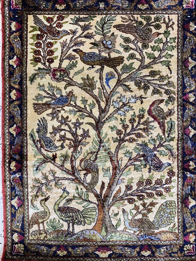 27038214a - 2 Lots Ghom Seide, Ägypten, Mitte 20.Jhd, reine Naturseide, ca. 75 x 57 cm, EHZ: 1-2 ...