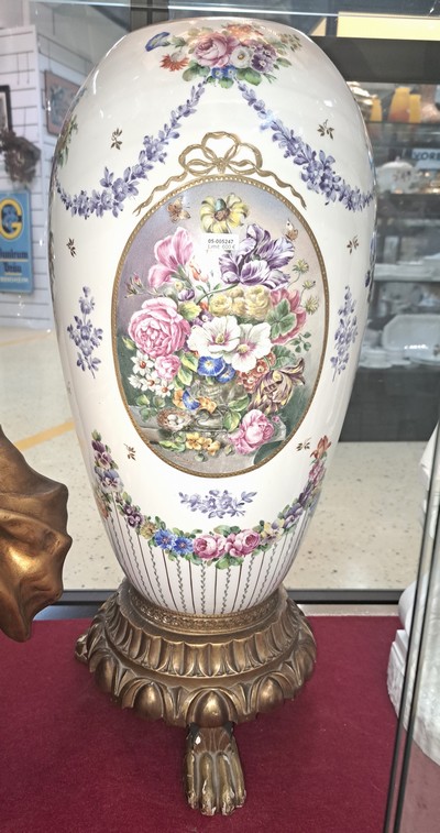 27038216a - Sehr große Vase, KPM Berlin, um 1910, Porzellan Hausmalerei, in Kartusche feines ...
