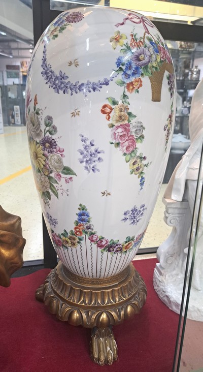 27038216c - Sehr große Vase, KPM Berlin, um 1910, Porzellan Hausmalerei, in Kartusche feines ...