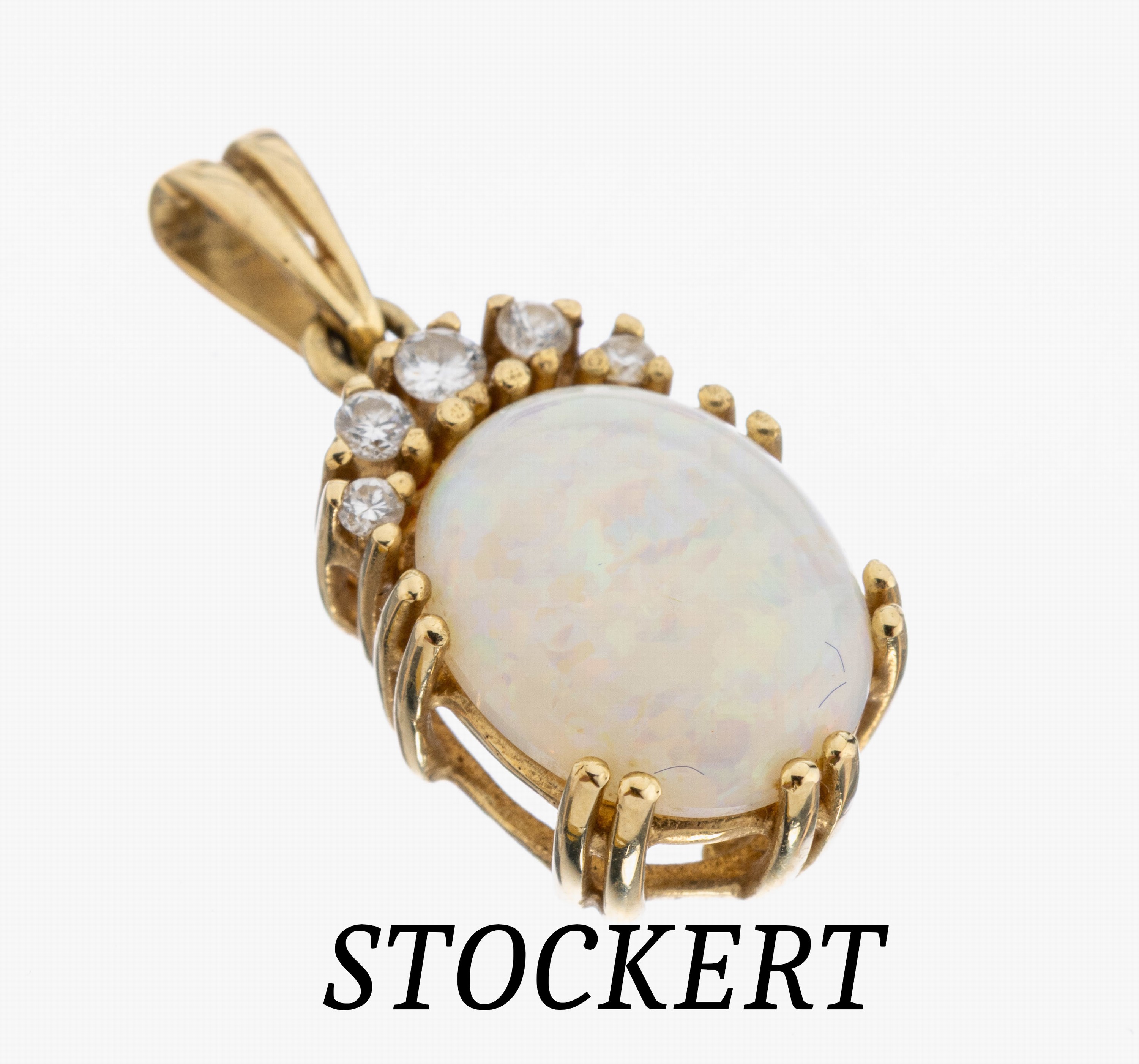 Image 27038368 - 14 kt Gold Opal-Brillant-Anhänger, GG 585/000, Meistermarke STOCKERT, Pforzheim, ...