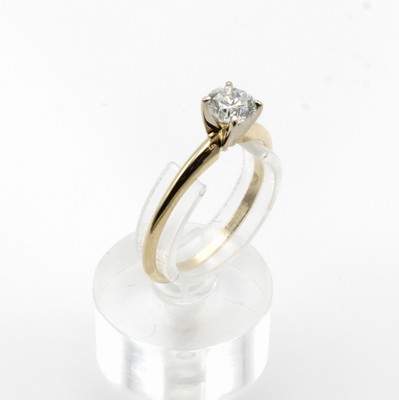 Image Ring mit Brillantsolitär, GG 585/000, Brill. ca. 0.50 ct Weiß/p1, RW ca. 54 ...