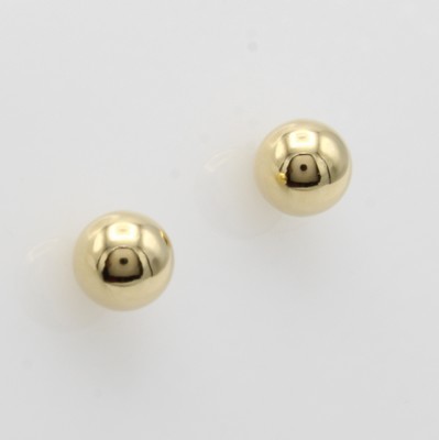 27038375a - Paar Kugelohrstecker, GG 585/000, D. ca. 8 mm