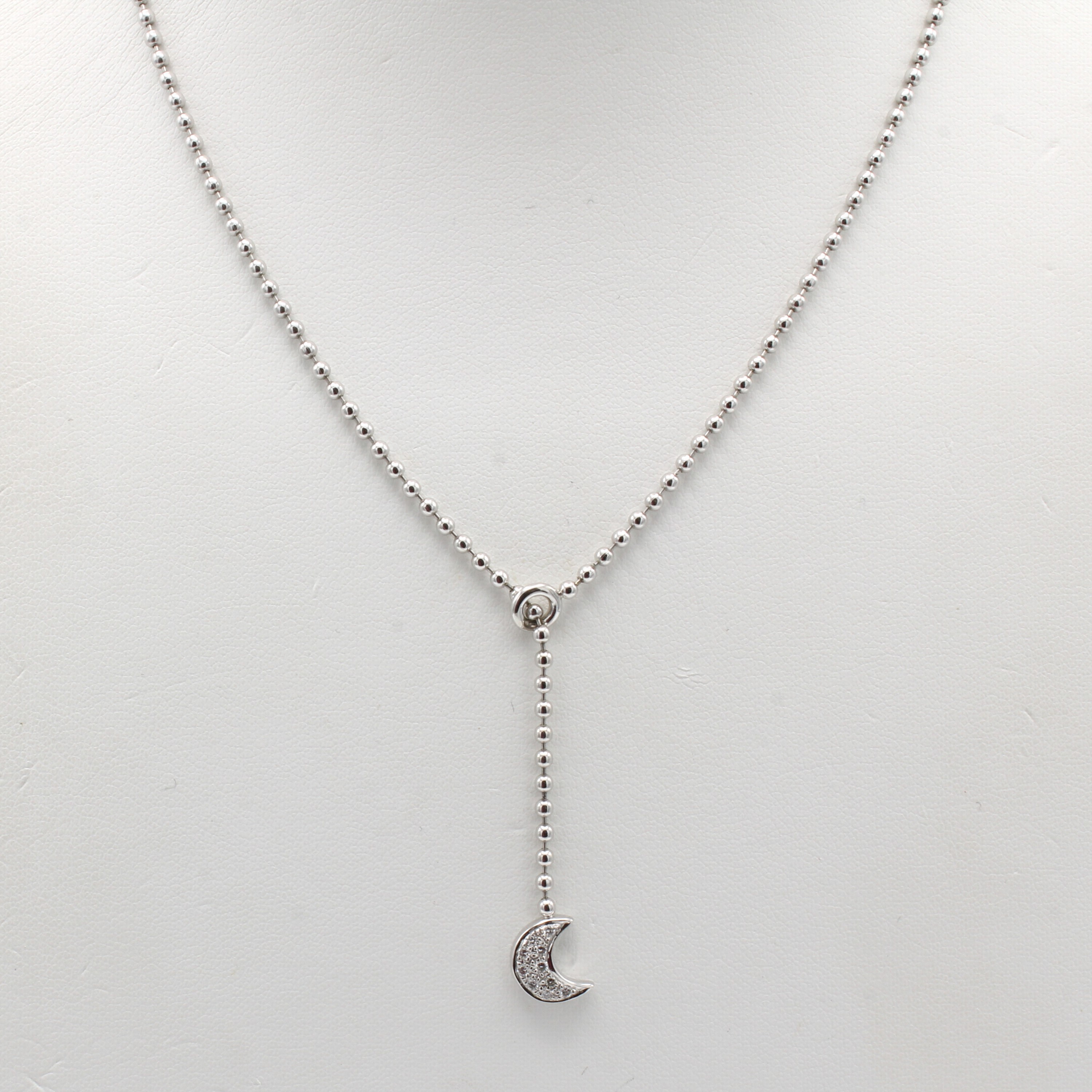 Image 27038463 - Y-Collier ´Mond´ mit Brillanten, WG 750/000, Mond bes. m. Brill. zus. ca. 0.10 ct ...
