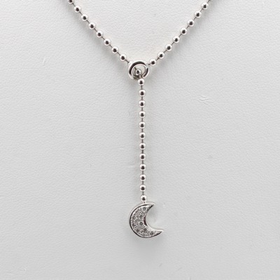 27038463a - Y-Collier ´Mond´ mit Brillanten, WG 750/000, Mond bes. m. Brill. zus. ca. 0.10 ct ...