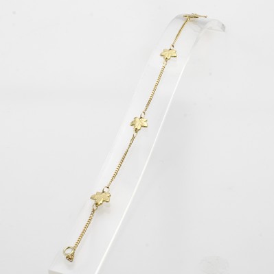 Image Armband, GG 750/000, Zwischenteile in Form von Weinblättern, Federringschl., L. ca. 19 ...