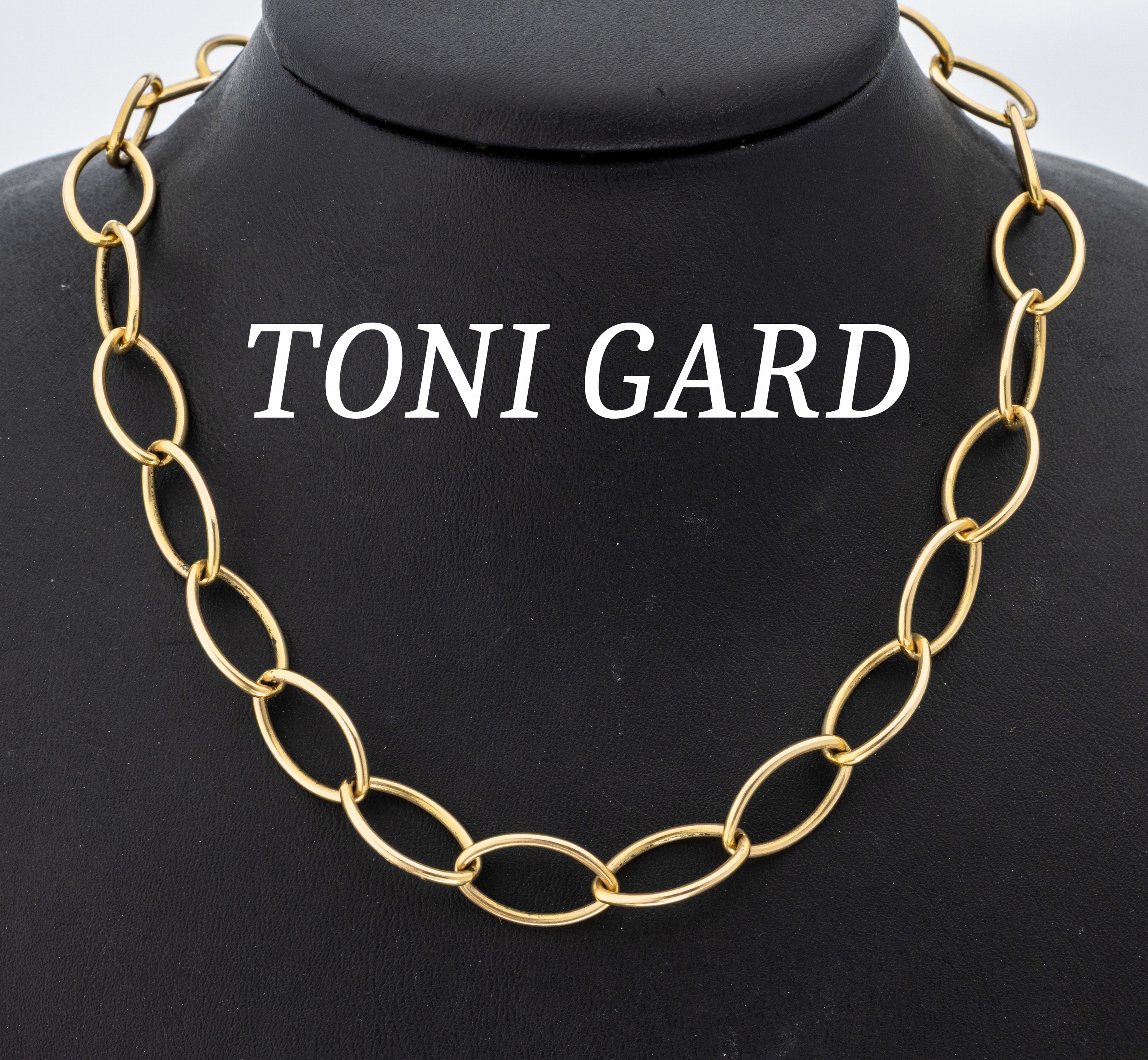 Image 27038619 - 14 kt Gold TONI GARD Collier, GG 585/000, linsenförm. Glieder, L. ca. 79 cm, ...