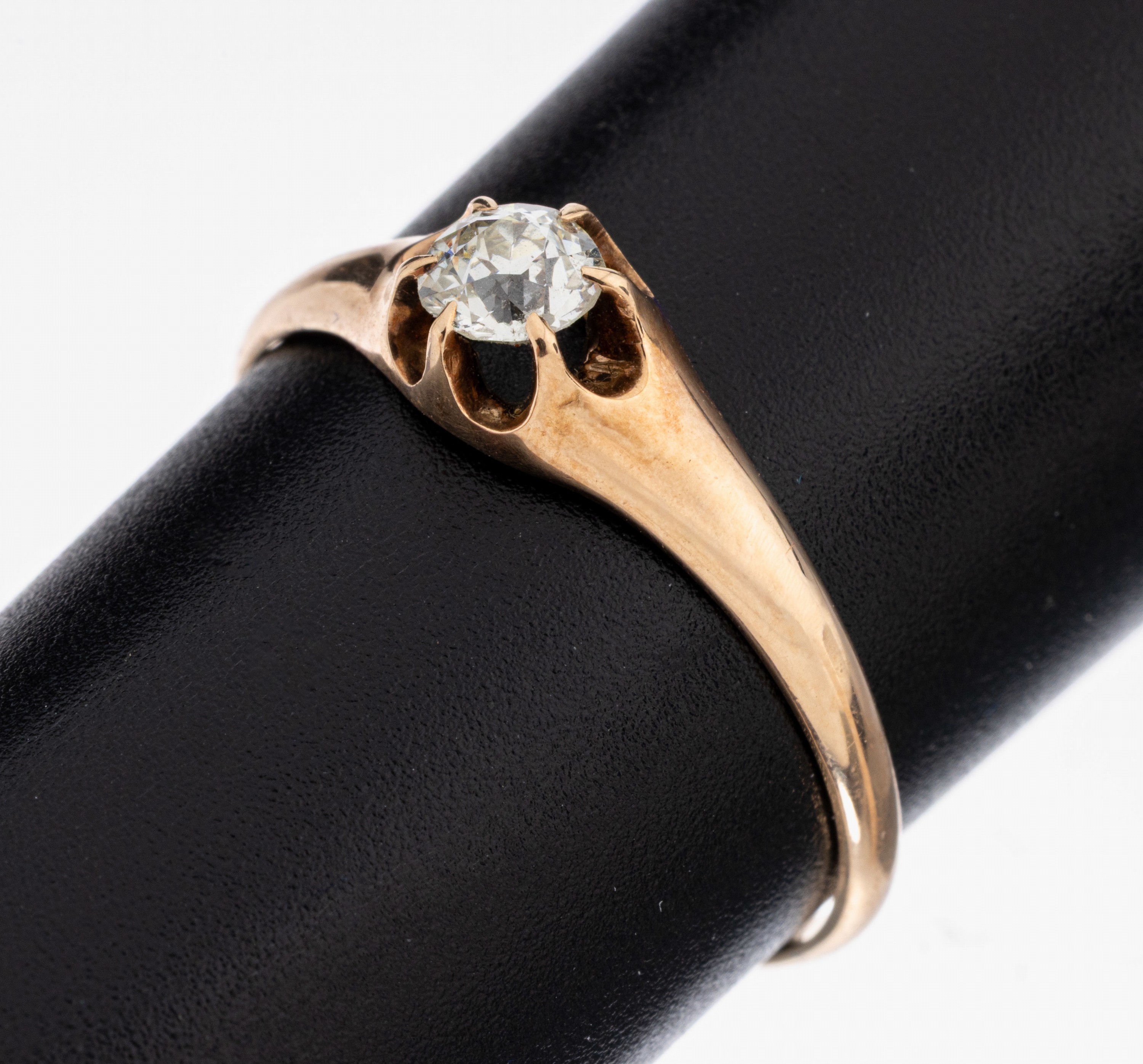 Image 27039108 - 14 kt Gold Diamant-Ring, 1930er Jahre, RoseG 585/000, Altschliffdiamant ca. 0.30 ct ...