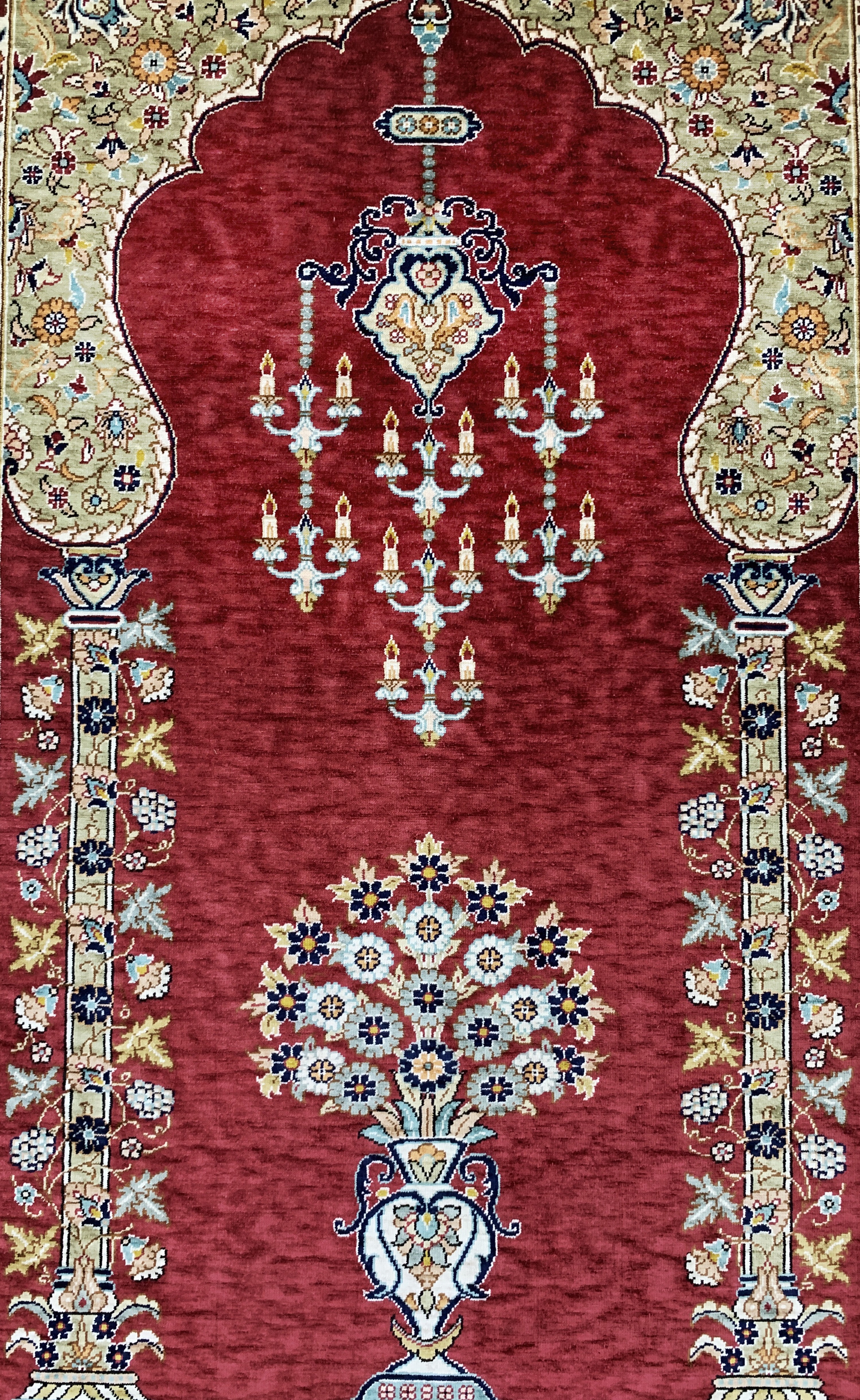 Detail f: Hereke Seide fein Türkei, signiert"Özipek",Ende 20.Jhd, reine Naturseide, ca. 93 x 63 cm,ca. 1,0 Mio. Kn/qm, EHZ:(nahezu neuwertig)