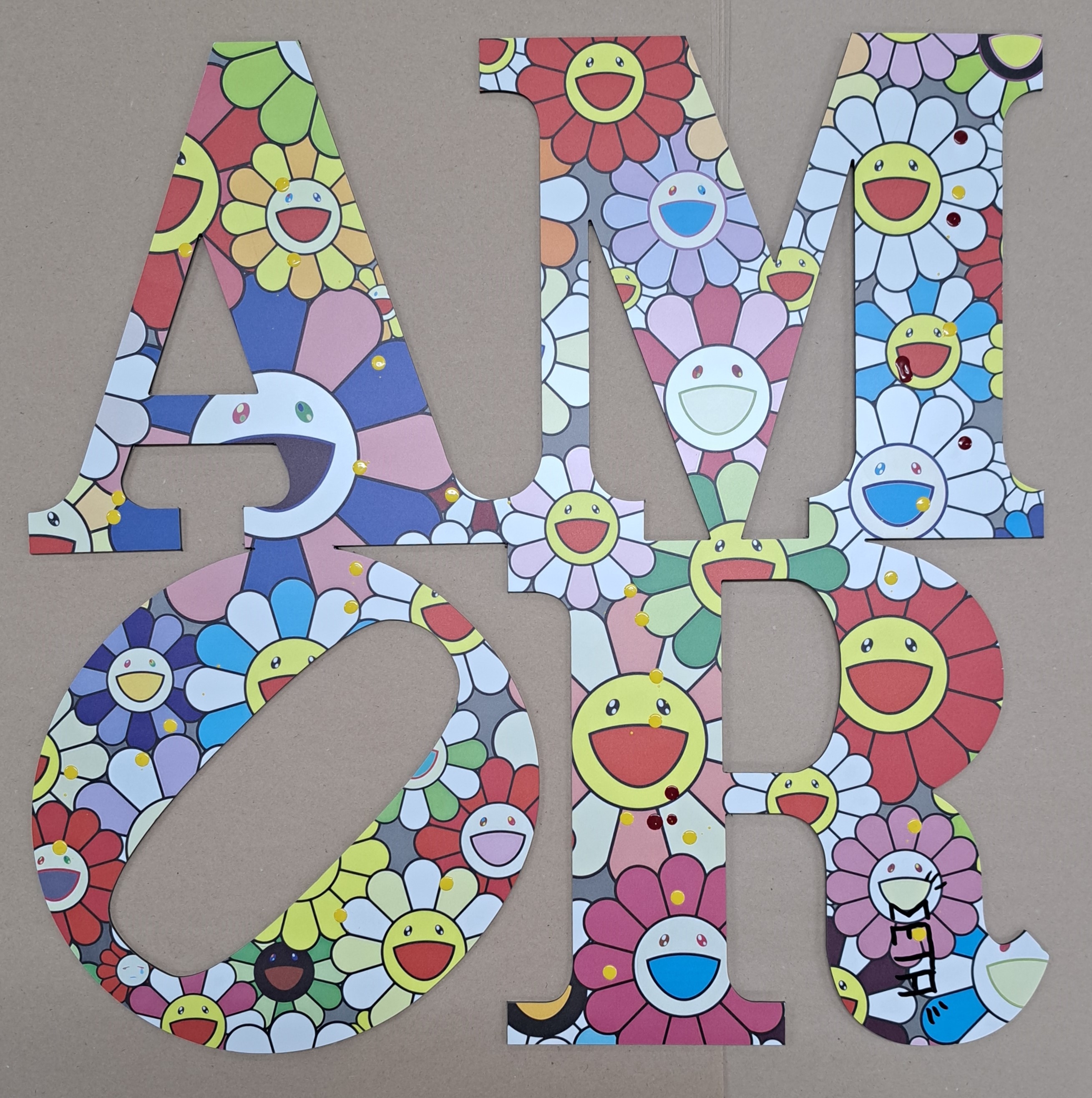 Detail b: Takahashi Murakami, geb. 1962, Amor aus der Serie Meta-Pop, The Icons of Art Series, 1990,digitalprint auf Alu-Dibond, rückseitig num. 5/25 und ...