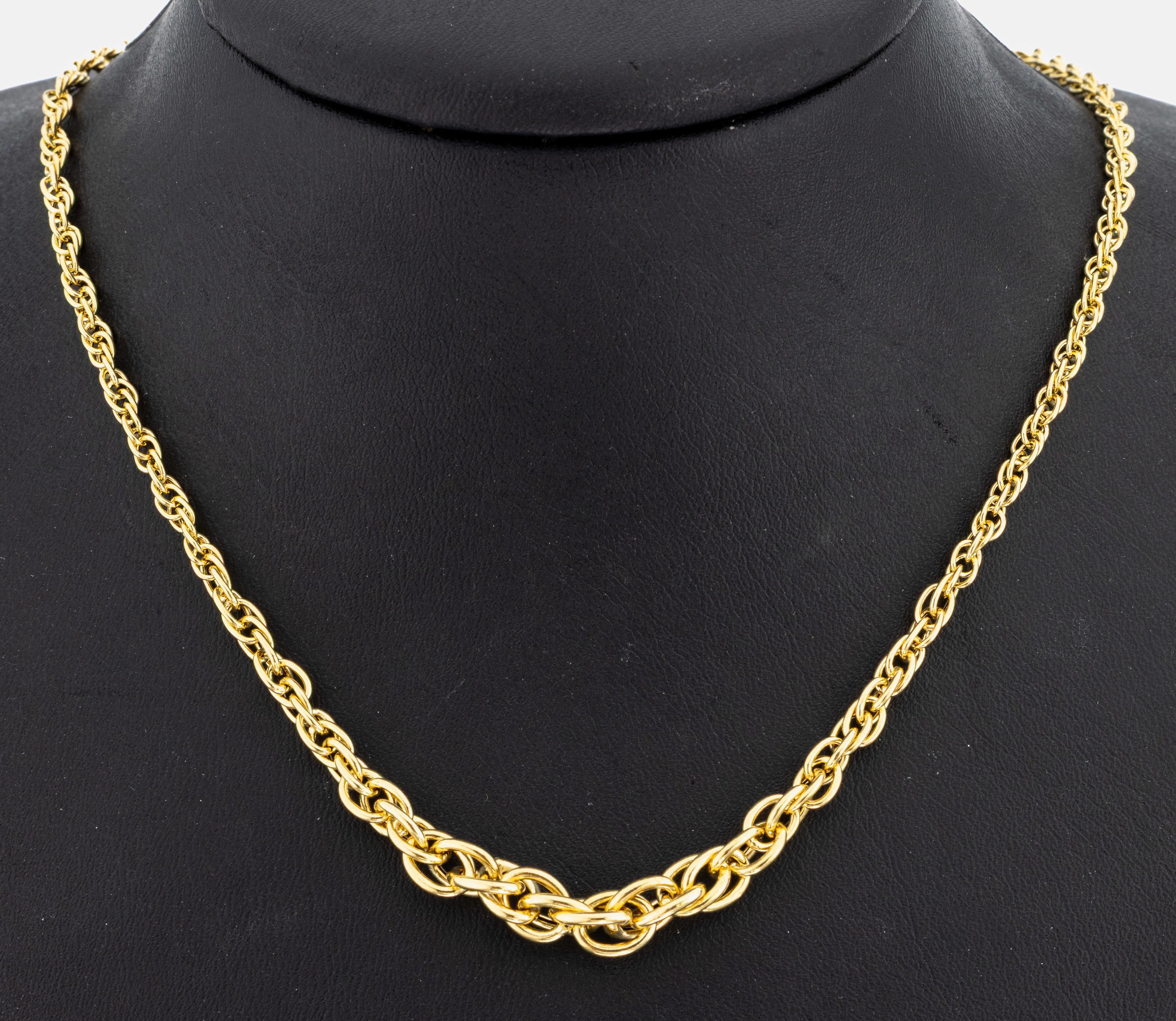 Image 27039472 - 18 kt Gold Collier, GG 750/000, Glieder im Verlauf, L. ca. 46 cm, Karabinerschließe, ...