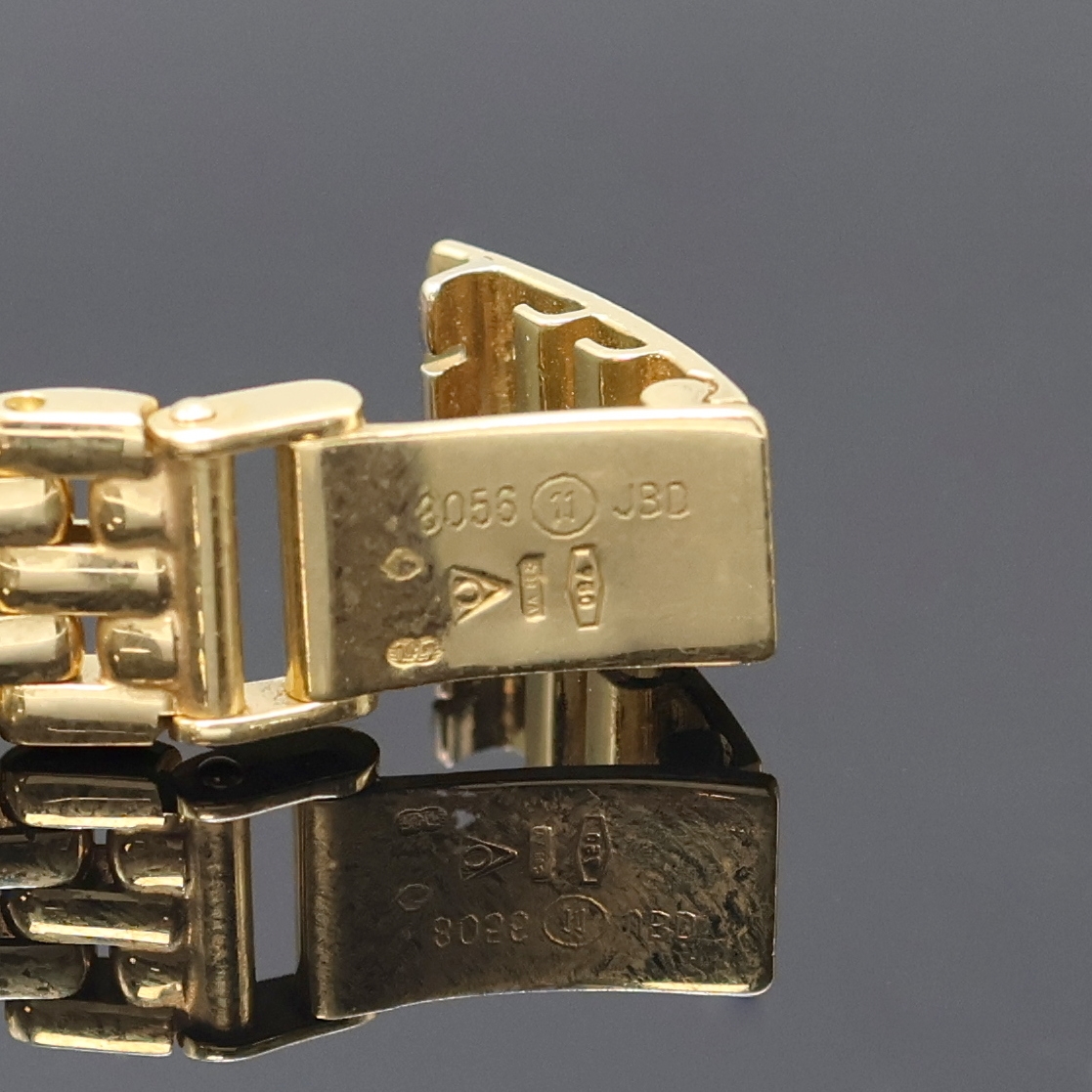 Detail c: OMEGA De Ville Damenarmbanduhr in GG 750/000 mit Diamanten Referenz 7951520/8951520, Schweiz um 1990, quarz, orig. Goldband, Boden aufgedr., Lünette ...