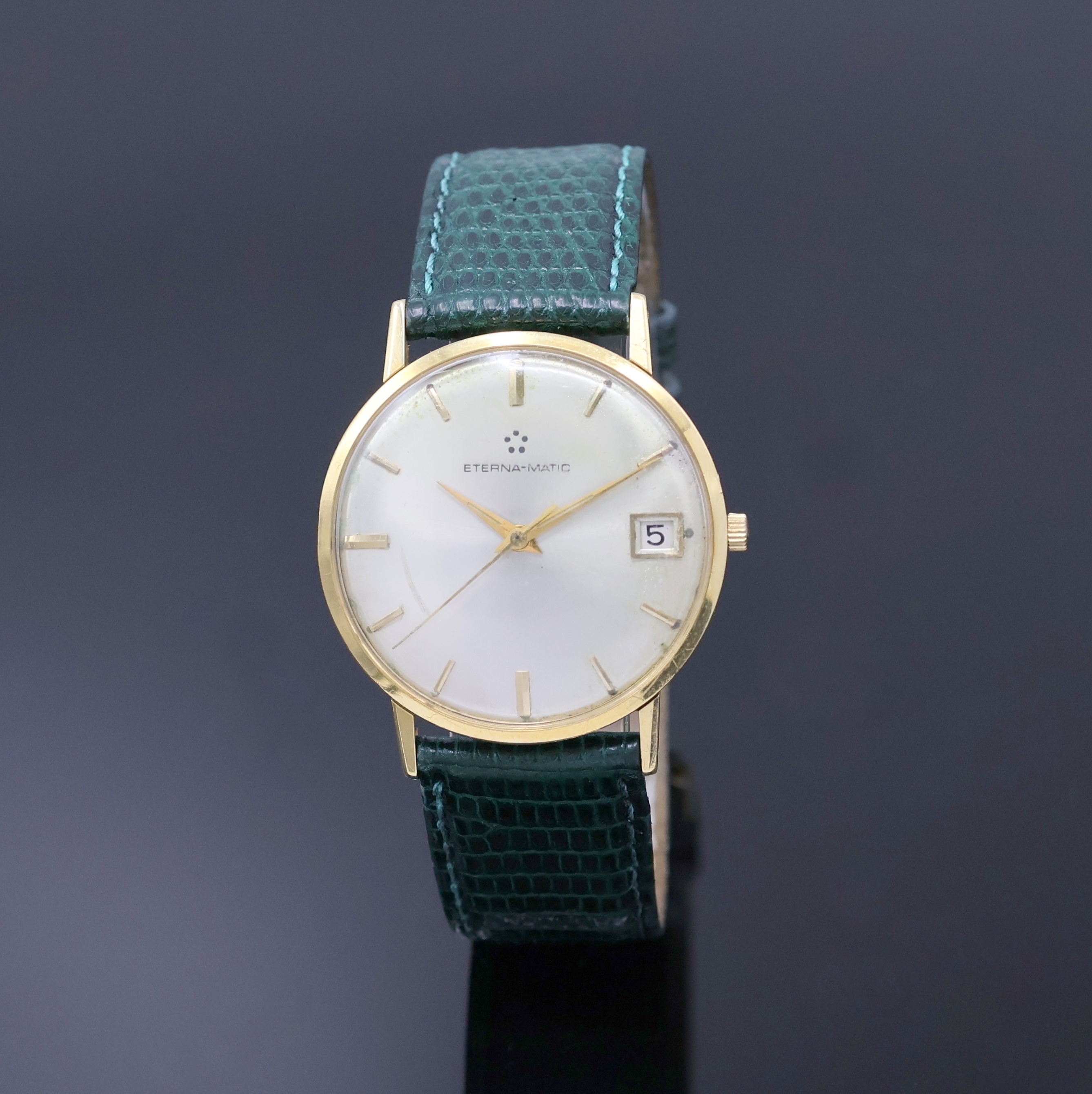 Image 27039476 - ETERNA-MATIC Armbanduhr in GG 750/000, Schweiz um 1965, Automatik, Boden u. Glasrand ...