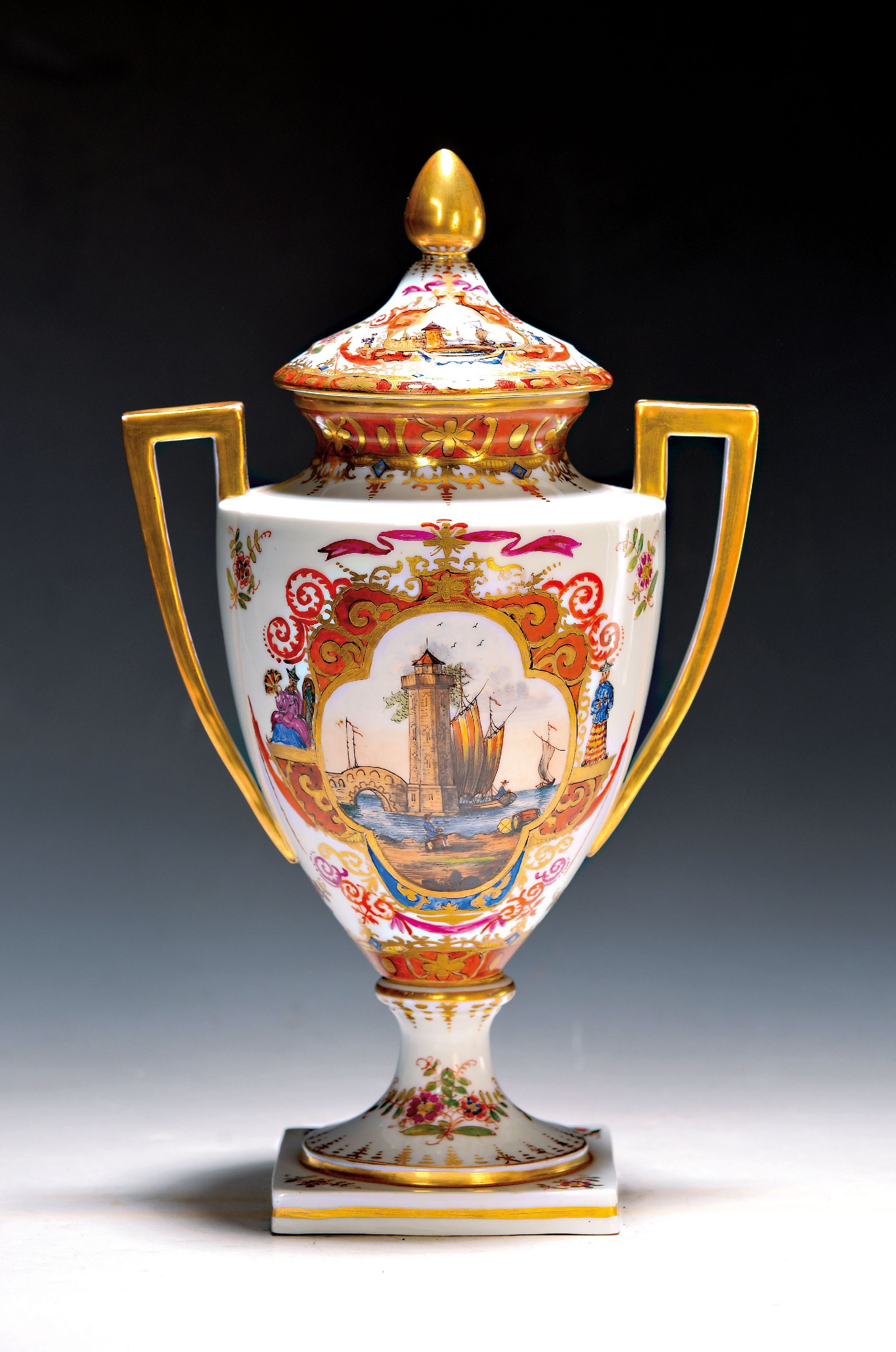 Image 27039567 - Amphorenvase im ´Meissenstil´, wohl Helene Wolfsohn, Dresden, nach 1843, Porzellan, ...