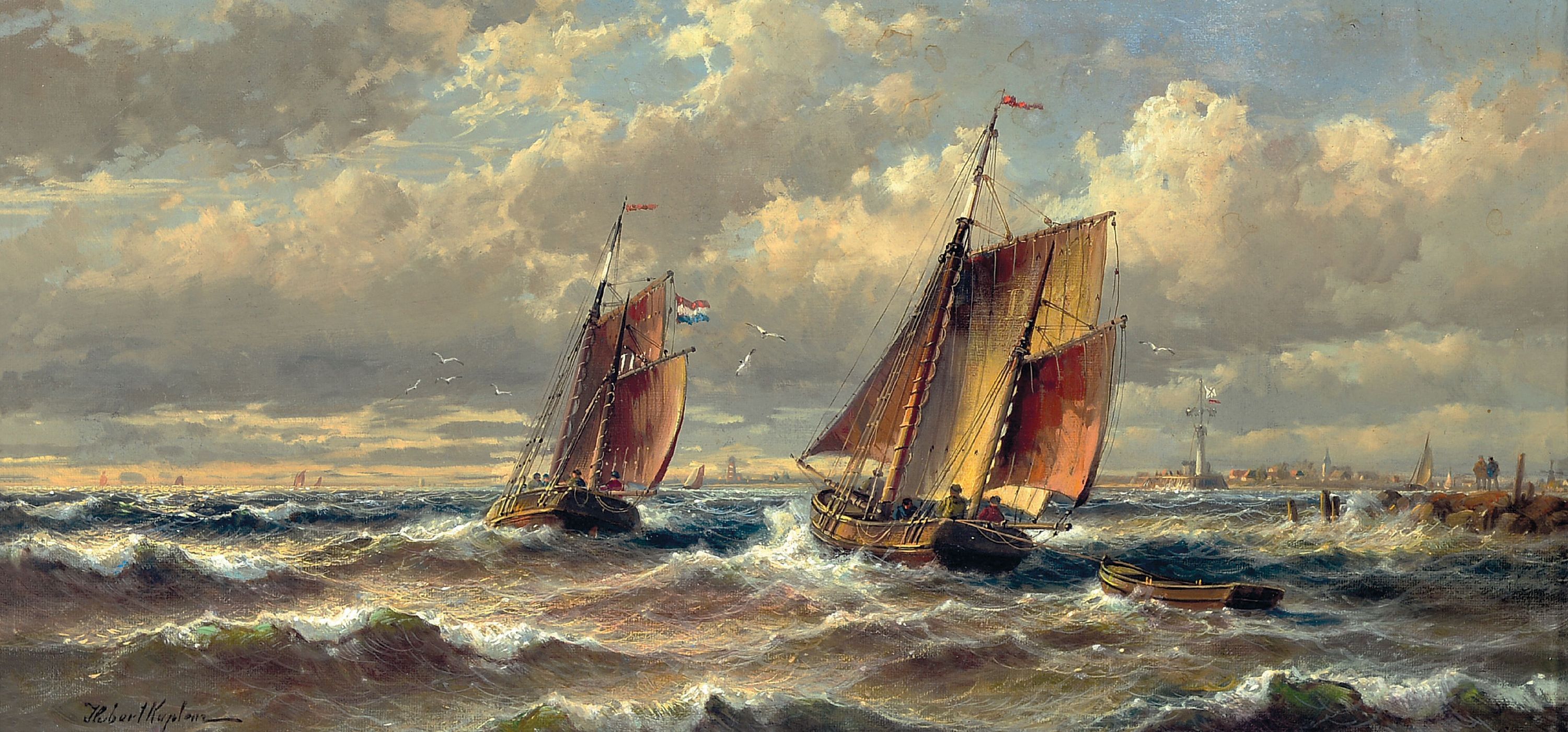 Image 27039570 - Hubert Kaplan, 1940 München-2024 Egling, ´Auslaufende Fischkutter´ so in beiliegendem ...