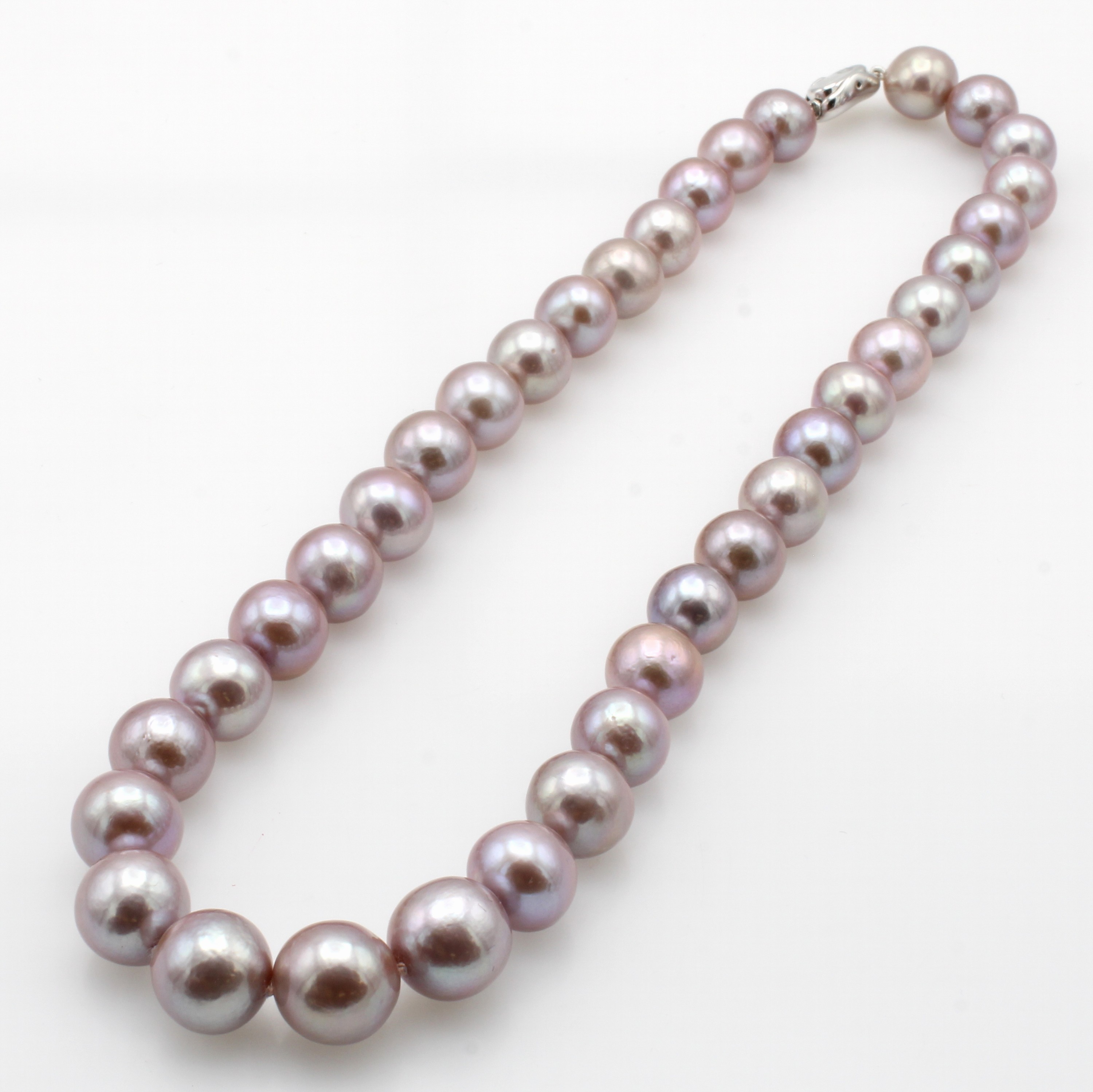 Image 27039816 - Süßwasserzuchtperlenkette, Druckschließe 925er Silber, lachsfarb. Mingperlen von ...