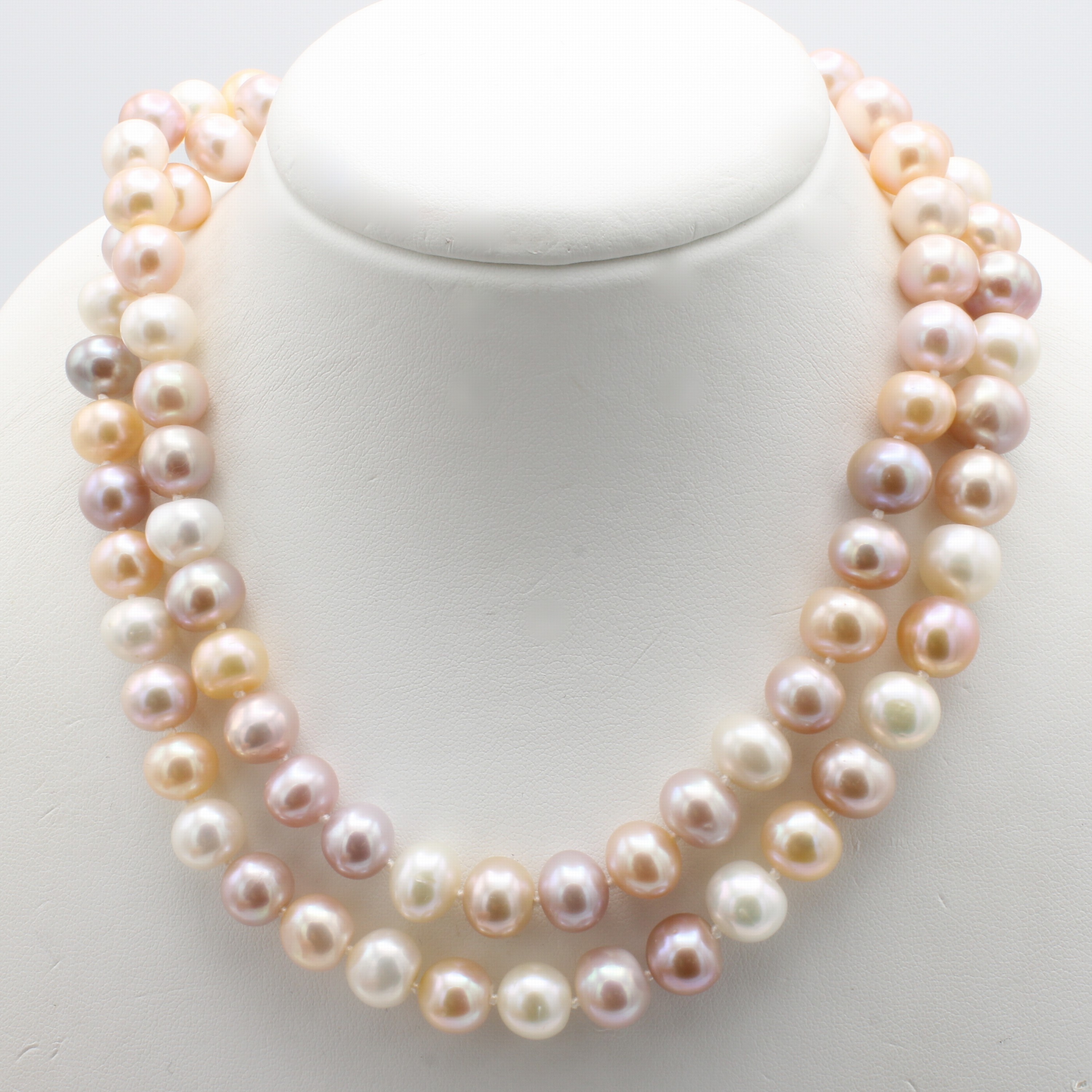 Image 27039819 - Endlose Süßwasserzuchtperlenkette, multi- colorfarb. Perlen, D. ca. 9 mm, L. ca. 80 cm ...