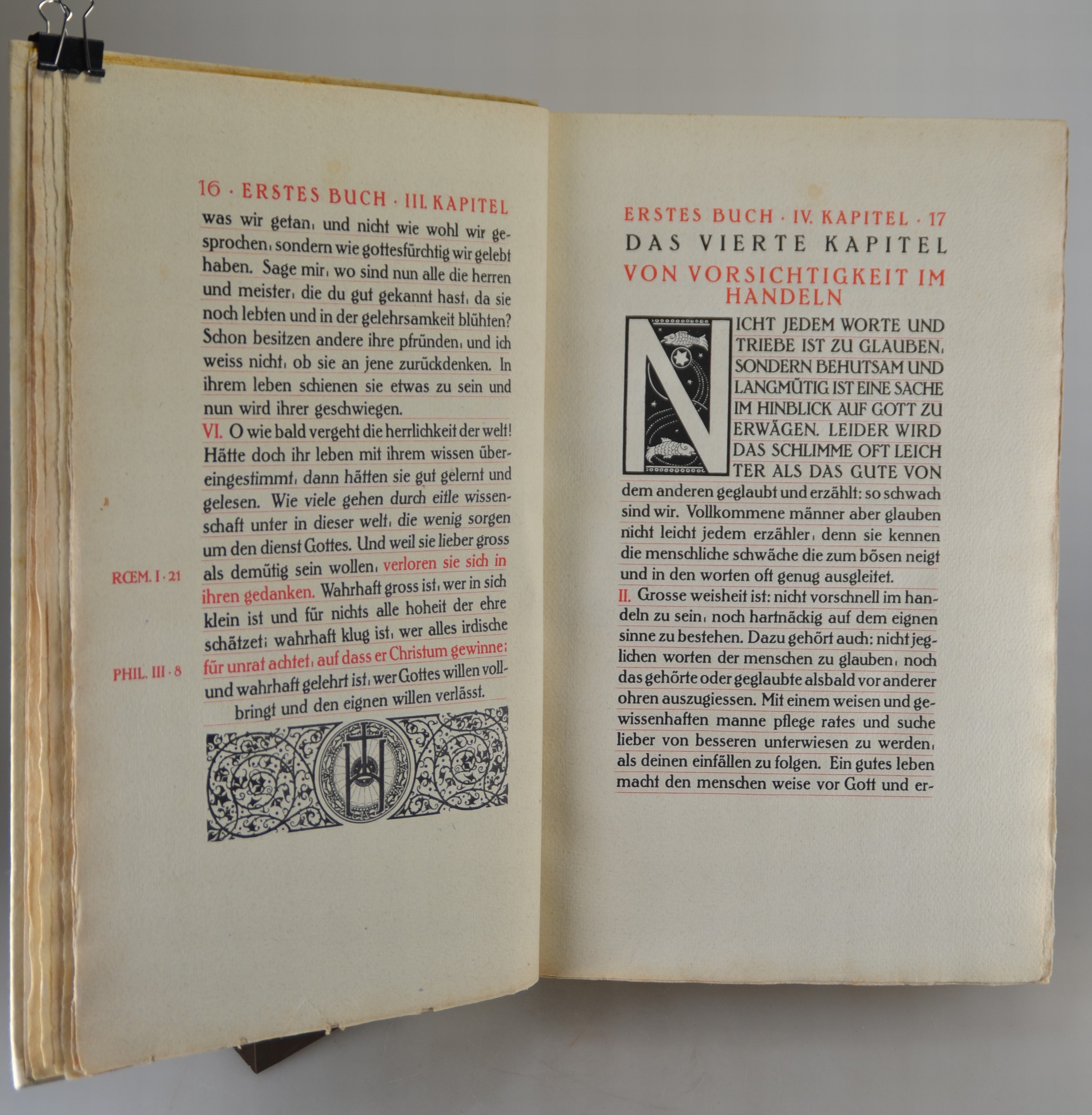 Detail d: Melchior Lechten (1865-1937) und Thomas von Kempen (1380-1471): Die vier Bücher von der Nachfolge Christi, Berlin, Einhorn-Presse bei Otto von ...