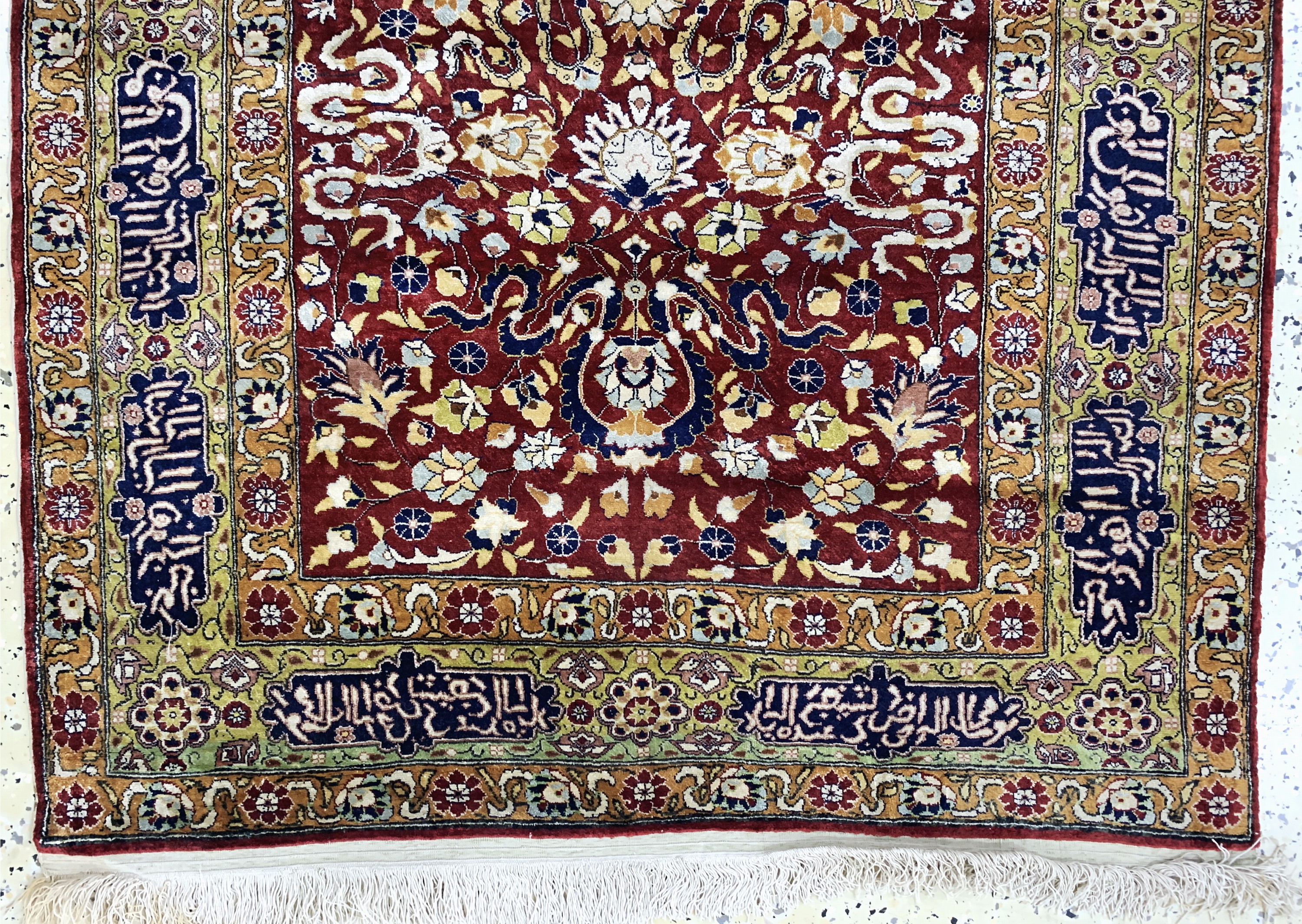 Detail a: Seiden Kayseri, Türkei, Mitte 20.Jhd, reine Naturseide"Metallbroschiert", ca. 135 x 86 cm, EHZ: 1-2