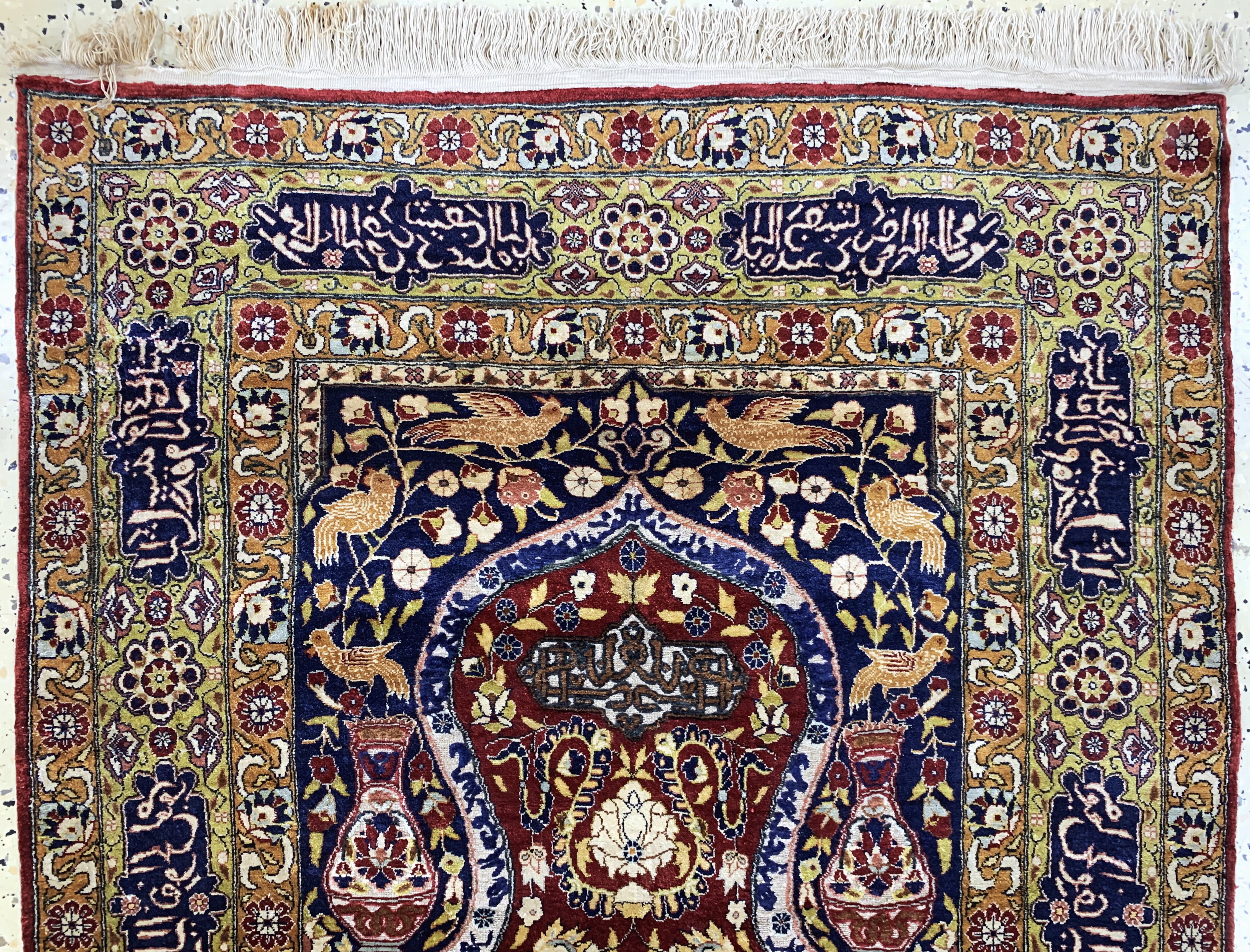 Detail b: Seiden Kayseri, Türkei, Mitte 20.Jhd, reine Naturseide"Metallbroschiert", ca. 135 x 86 cm, EHZ: 1-2