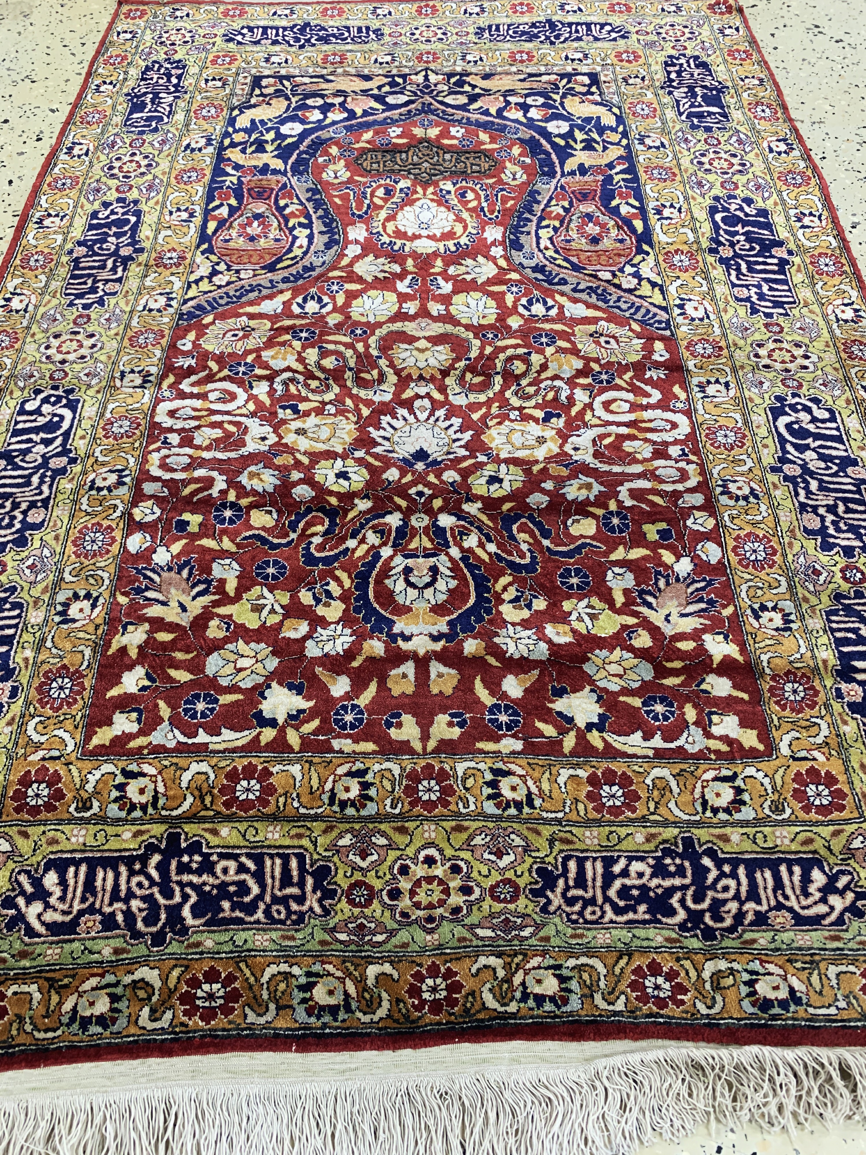 Detail g: Seiden Kayseri, Türkei, Mitte 20.Jhd, reine Naturseide"Metallbroschiert", ca. 135 x 86 cm, EHZ: 1-2