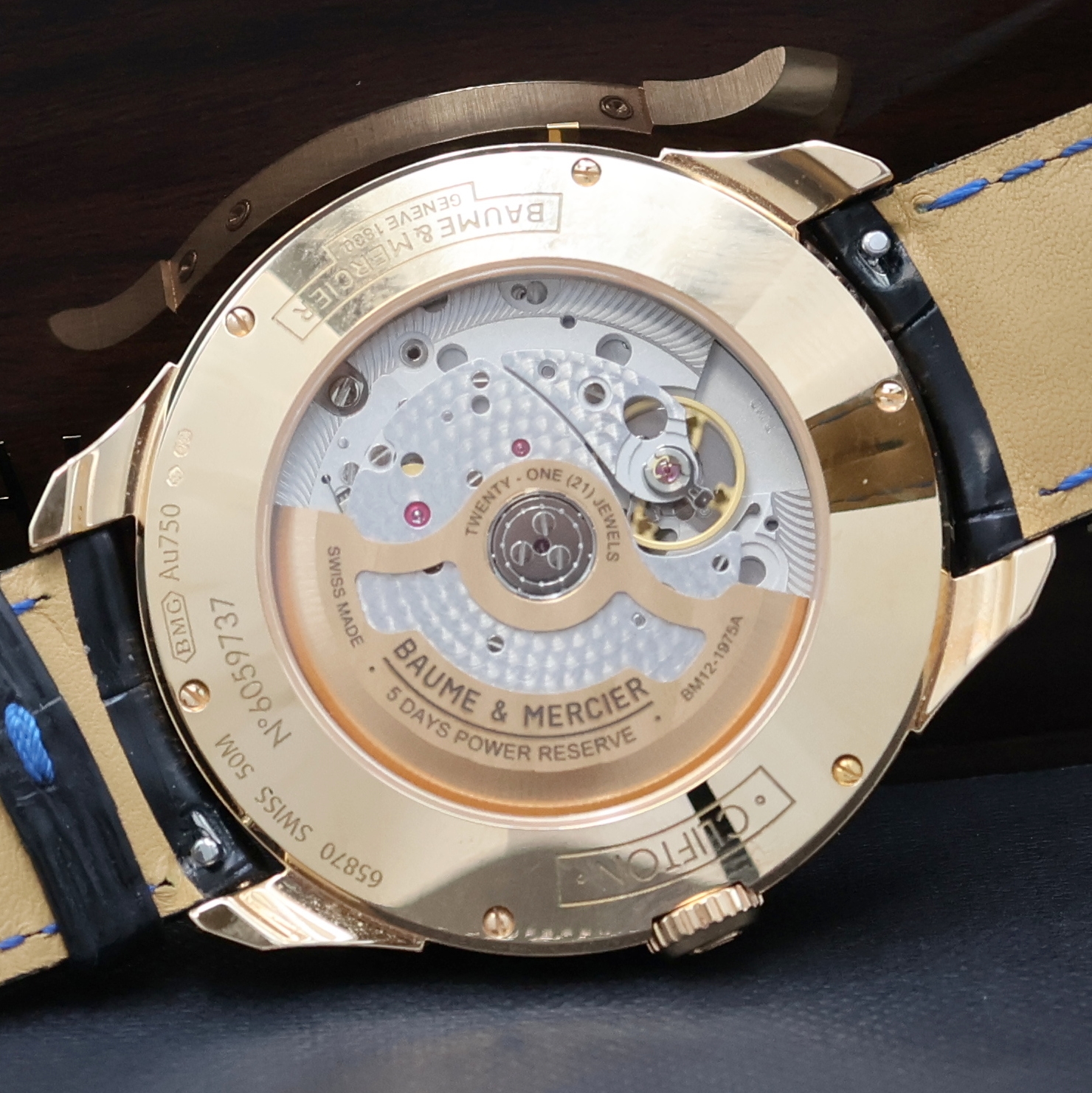 Detail f: BAUME & MERCIER Clifton Baumatic astronomische Herrenarmbanduhr mit ewigem Kalender in RG 750/000 Referenz M0A10470, Schweiz um 2019, Automatik, ...