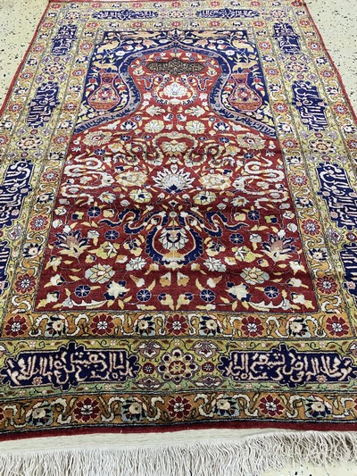 27039828g - Seiden Kayseri, Türkei, Mitte 20.Jhd, reine Naturseide´Metallbroschiert´, ca. 135 x 86 ...