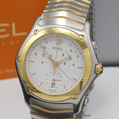 27039840a - EBEL Classic Wave chronograph in steel/gold reference 1251F41, Switzerland around 2005, ...