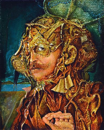 Joe Hackbarth, 1931 Belgard/Pommern-2000 Falken-Gesäß, "Selbst" so verso bez., 1973, mittig unten signiert, Öl/Lwd, Selbstporträt in ...