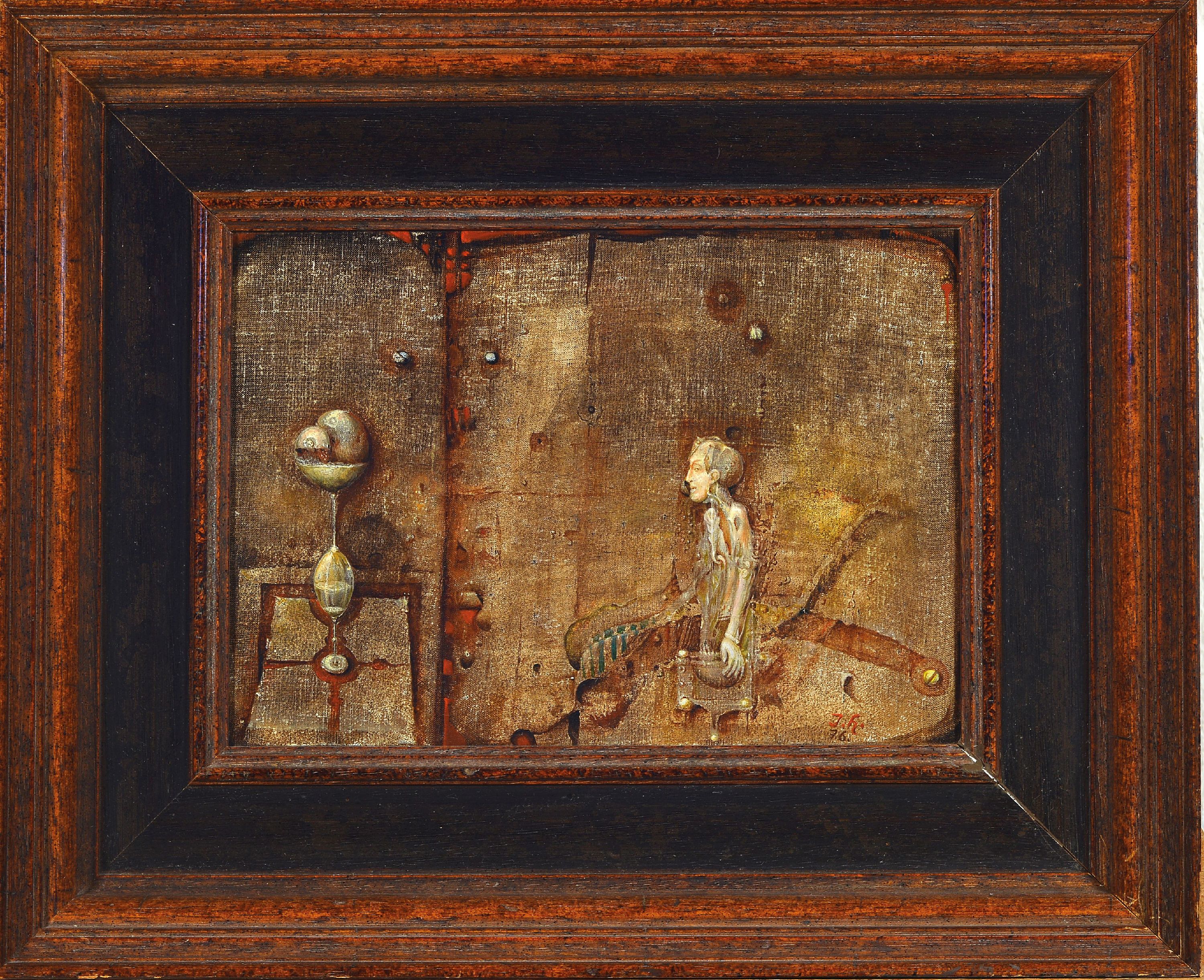 Detail k: Joe Hackbarth, 1931 Belgard/Pommern-2000 Falken-Gesäß, surrealistisch-phantastische Figurenkomposition, 1976, rechts unten monogrammiert und ...