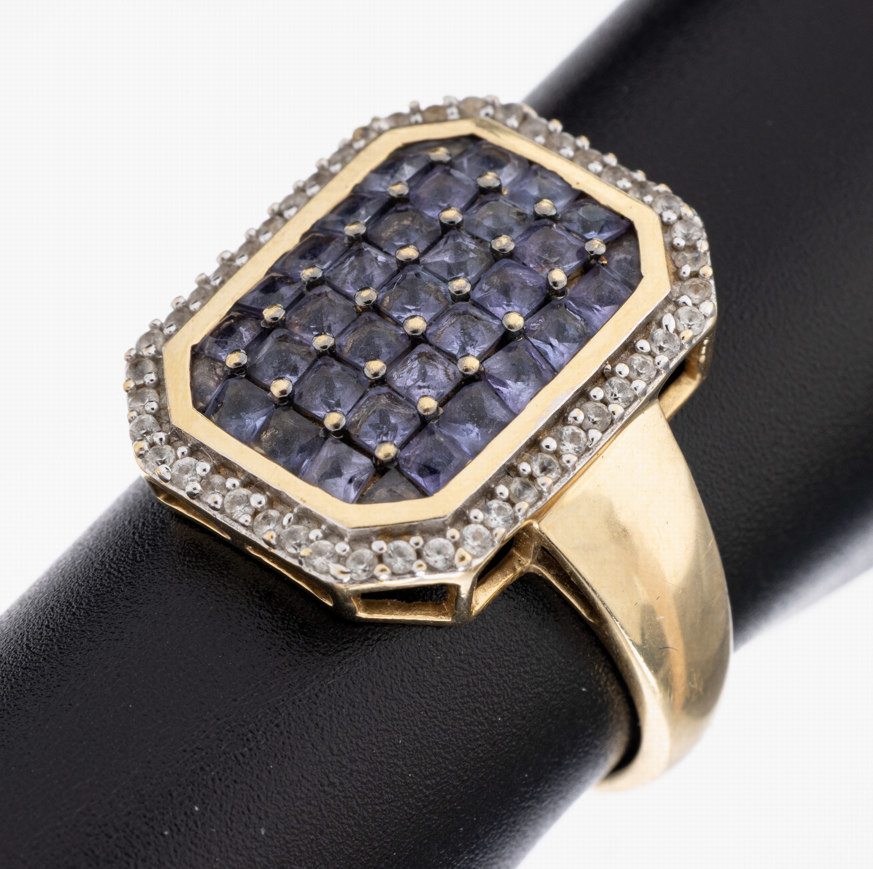 Image 27040781 - 14 kt Gold Tansanit-Saphir-Ring, GG 585/000, 35 facett. Tansanit-Carrees zus. ca. 1.0 ...