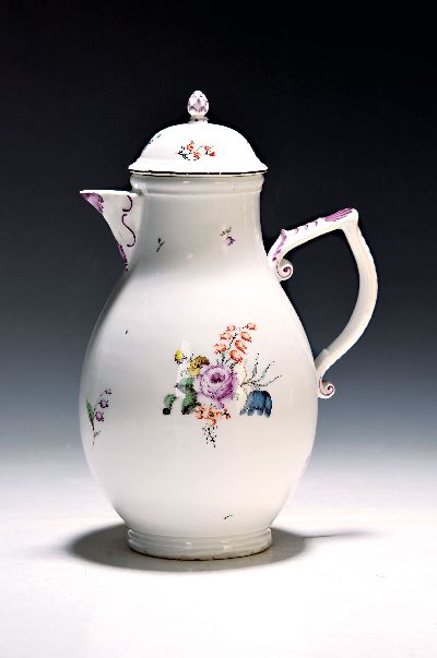 Image Große Kaffeekanne, Höchst, 2. Hälfte 18. Jh., Porzellan, feine beidseitige ...