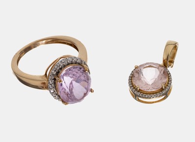 Image 14 und 9 kt Gold Farbstein-Saphir-Konvolut, GG 585/000 und 375/000, best. aus: 1 ...