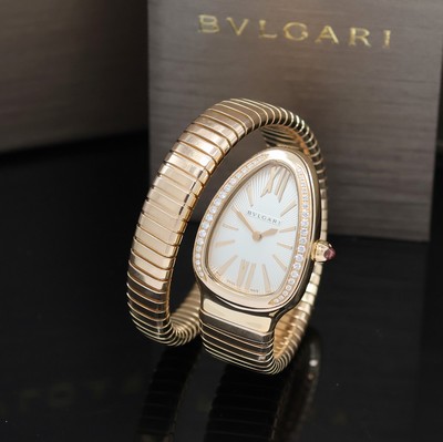 27040808a - BULGARI Damenarmbanduhr Serpenti Tubogas Referenz SP P 35G, quarz, schlangenförmiges ...