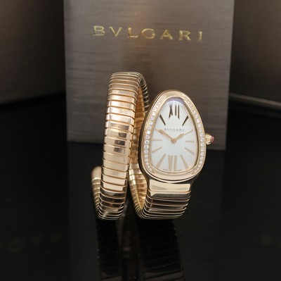 27040808c - BULGARI Damenarmbanduhr Serpenti Tubogas Referenz SP P 35G, quarz, schlangenförmiges ...