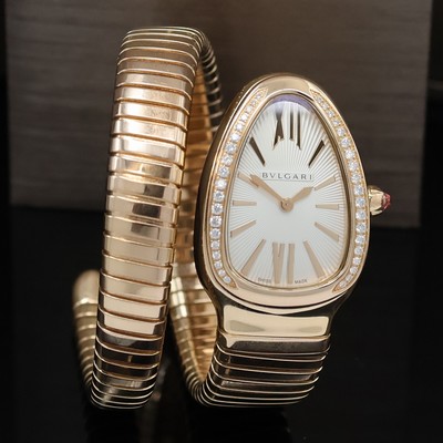 27040808d - BULGARI Damenarmbanduhr Serpenti Tubogas Referenz SP P 35G, quarz, schlangenförmiges ...
