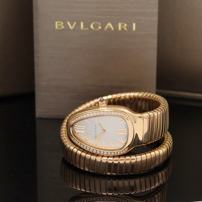 27040808e - BULGARI Damenarmbanduhr Serpenti Tubogas Referenz SP P 35G, quarz, schlangenförmiges ...