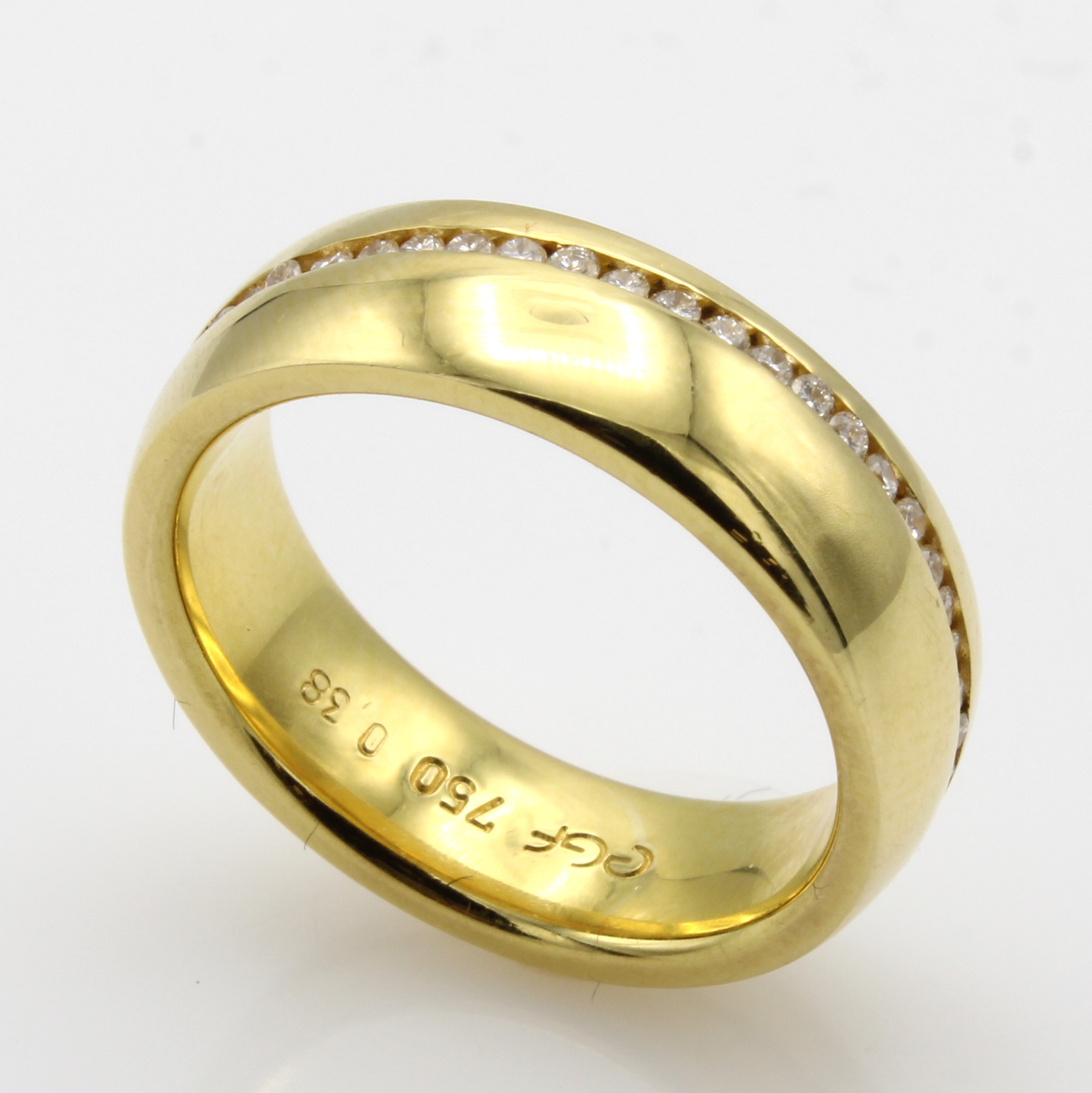 Image 27040990 - Ring mit Brillanten, GG 750/000, Brill. rundum bes. zus. ca. 0.38 ct Weiß/si, RW ca. 54 ...