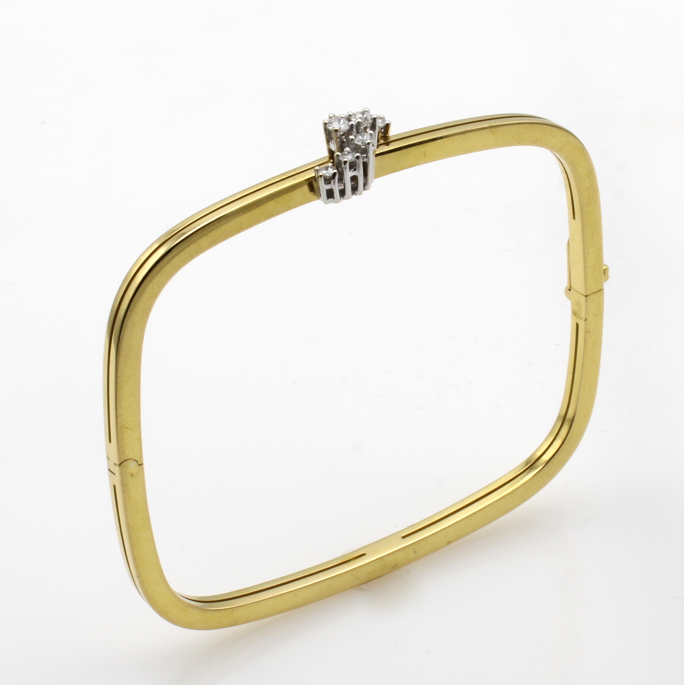 Image 27041017 - Eckiger Armreif mit Brillanten, GG/WG 585/ 000, 8 Brill. zus. ca. 0.53 ct feines ...