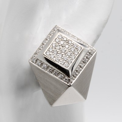 27041036a - Paar Ohrstecker mit Brillanten ´Scheffel´, WG 750/000, 108 Brill. zus. ca. 0.68 ct ...