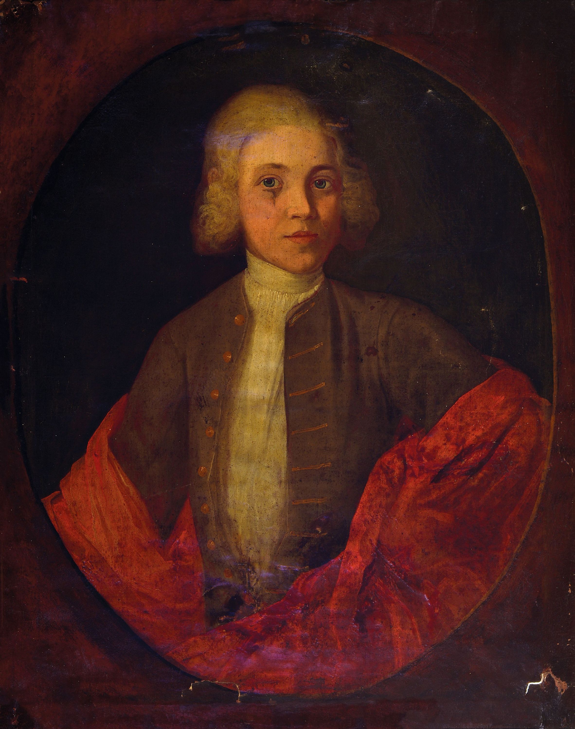 Detail b: Unbekannter Künstler des 18. Jh., vier Porträts aus der Familie Bingelius, Öl/Lwd, 1) Christophorus 1705-1740, gemalt 1737, ca. 72x58cm, 2) Anna ...