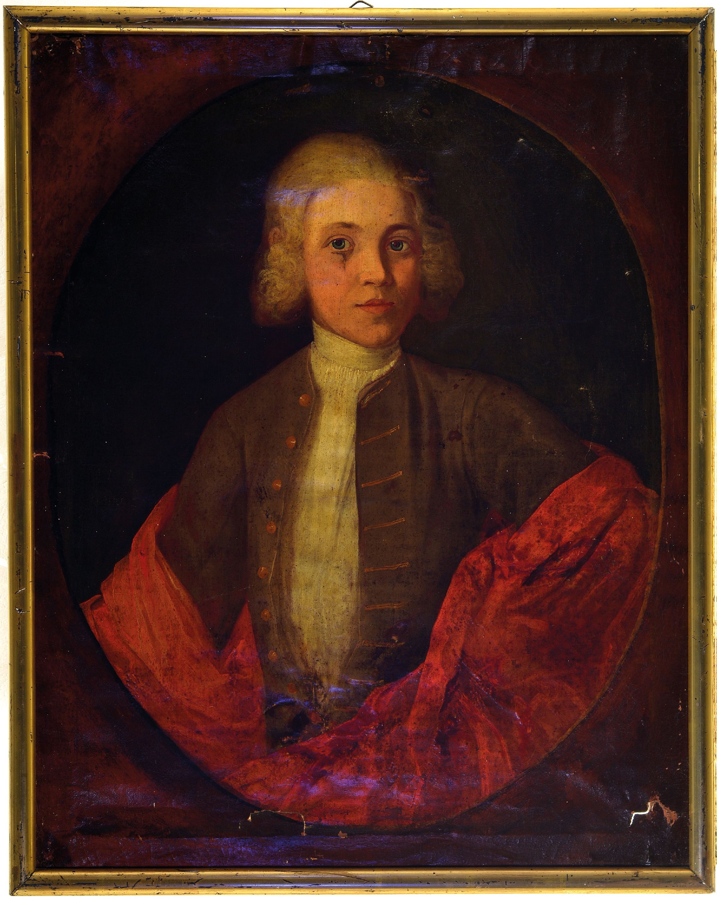 Detail m: Unbekannter Künstler des 18. Jh., vier Porträts aus der Familie Bingelius, Öl/Lwd, 1) Christophorus 1705-1740, gemalt 1737, ca. 72x58cm, 2) Anna ...
