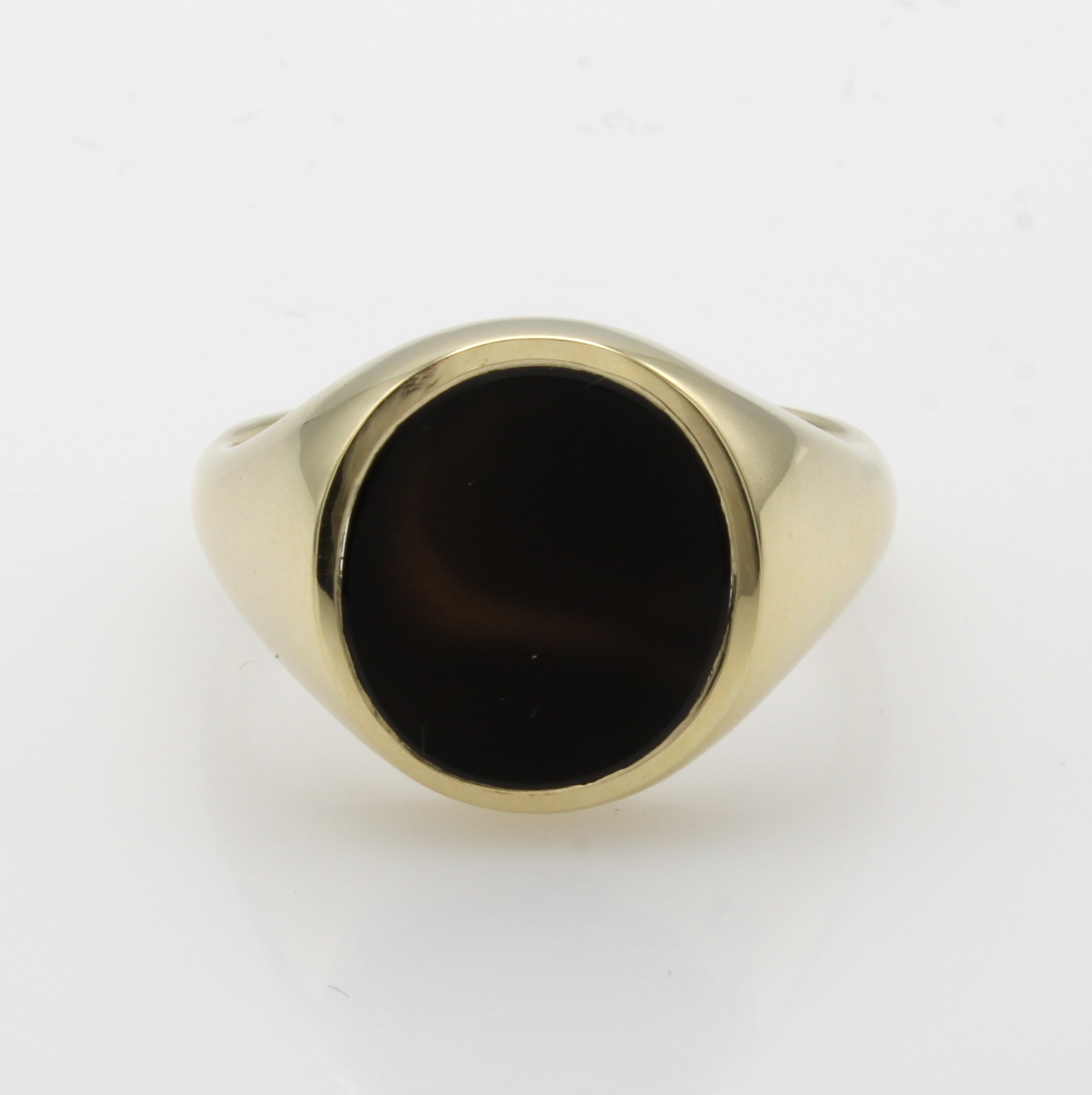 Image 27041181 - Herrenring mit Onyx, GG 585/000, ovaler Onyx, RW ca. 64 (auch erh. in RW ca. 62) ...