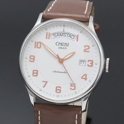 27041117a - CHRIST Herrenarmbanduhr in Stahl, Schweiz um 2015, Automatik, beids. vergl. Geh., ...