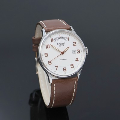 27041117b - CHRIST Herrenarmbanduhr in Stahl, Schweiz um 2015, Automatik, beids. vergl. Geh., ...