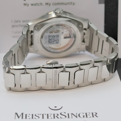 27041160c - MEISTERSINGER Einzeiger-Herrenarmbanduhr Kaenos Petrol Referenz KS939, Automatik, ...