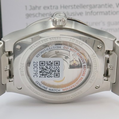 27041160e - MEISTERSINGER Einzeiger-Herrenarmbanduhr Kaenos Petrol Referenz KS939, Automatik, ...