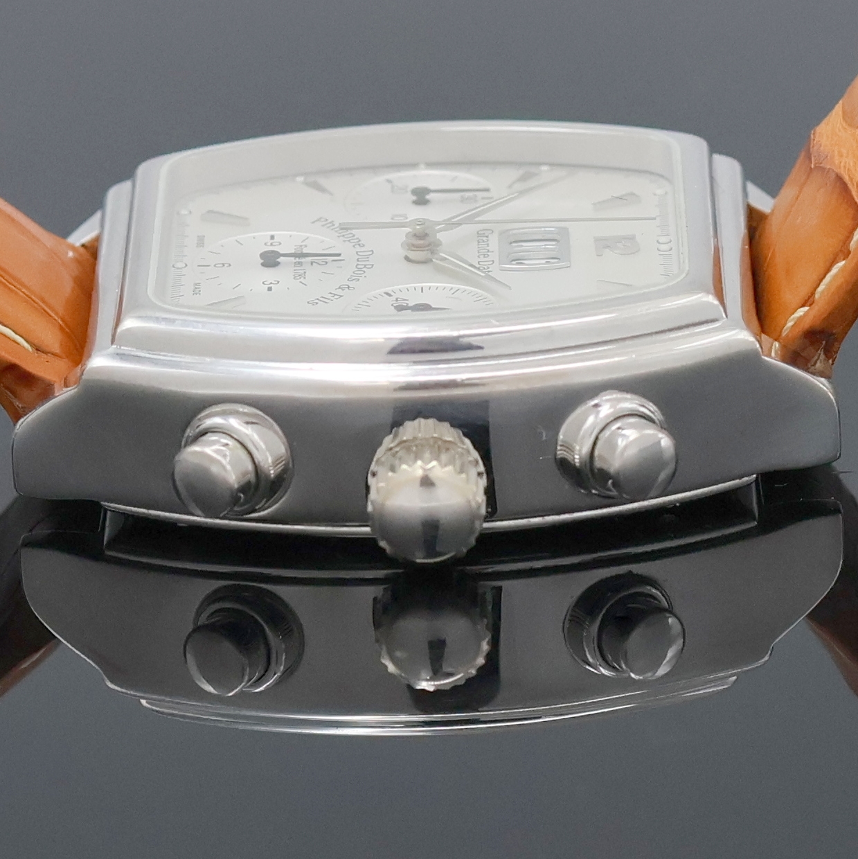 Detail c: PHILIPPE DU BOIS auf 99 Stück limitierter Armbandchronograph Modell Grande Date in WG 750/000, Automatik, Schweiz um 2002, massives, ...