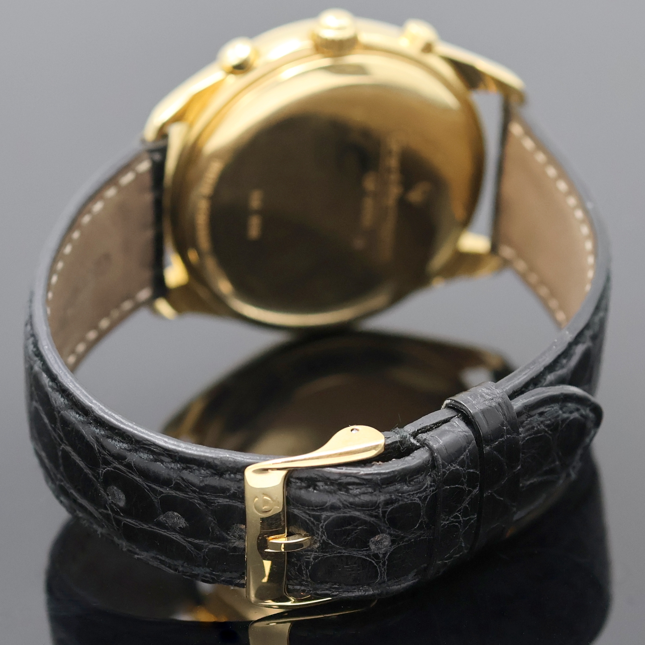 Detail c: GIRARD PERREGAUX Armbandchronograph in GG 750/000 Referenz 4910, Automatik, Schweiz um 1990, 3-teil. Geh. inkl. orig. Lederband mit orig. GG 750/000 ...
